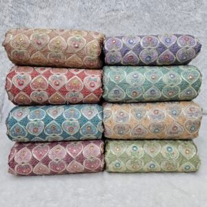 Heart Shaped Position Print On Chinon Fabric