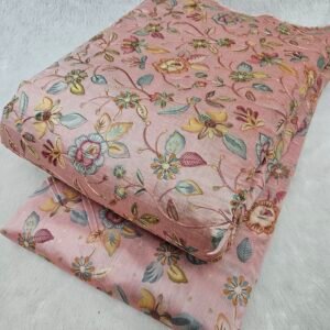 Floral Position Print On Modal Chanderi Fabric