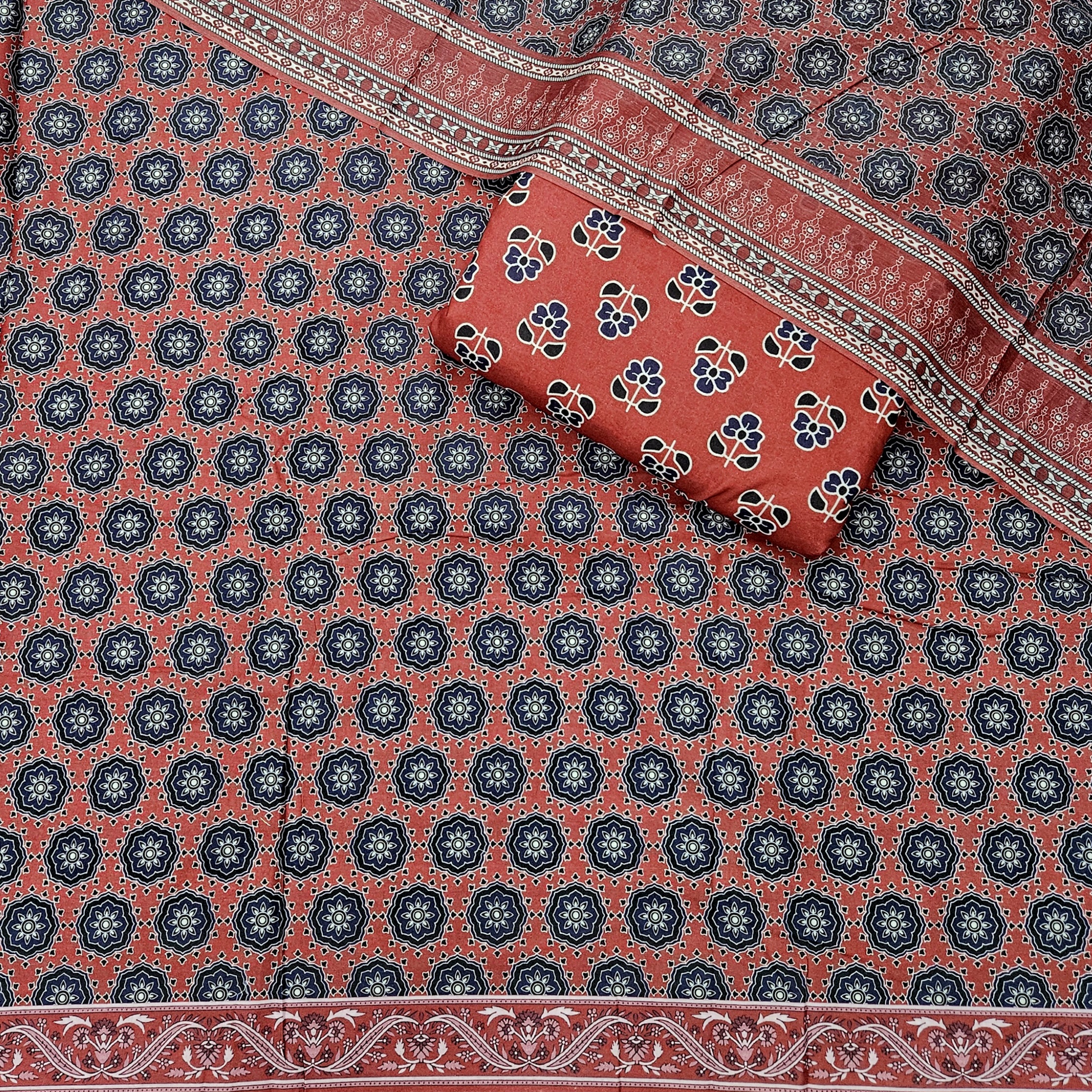 Cotton Digital Print 3PC Suit Fabric - Image 7