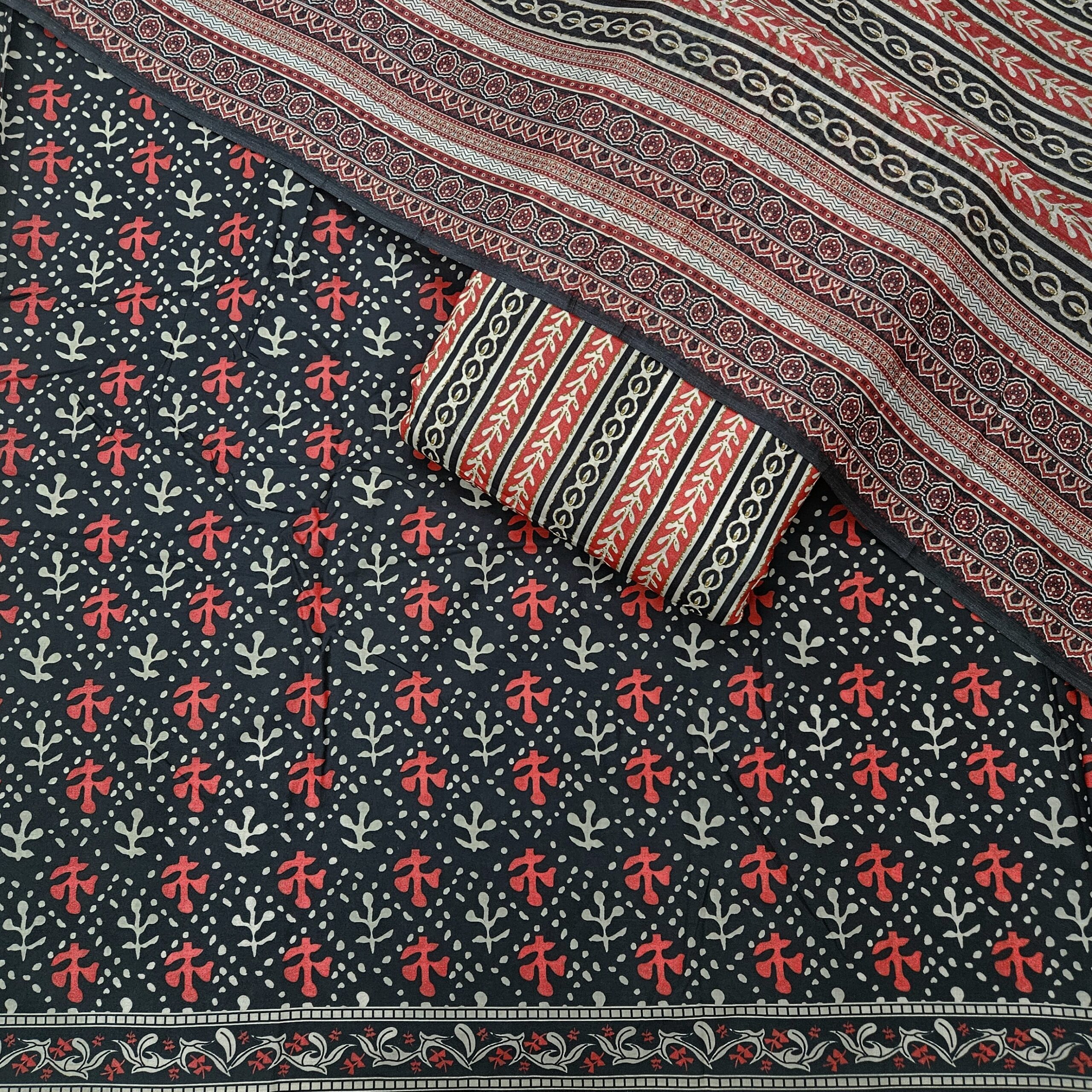 Cotton Digital Print 3PC Suit Fabric - Image 6
