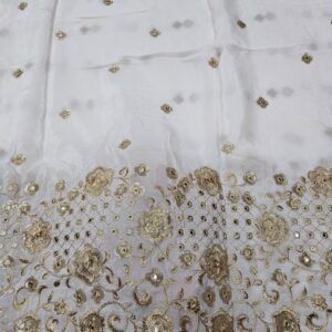 Daman Embroidery On Pure Natural Crepe