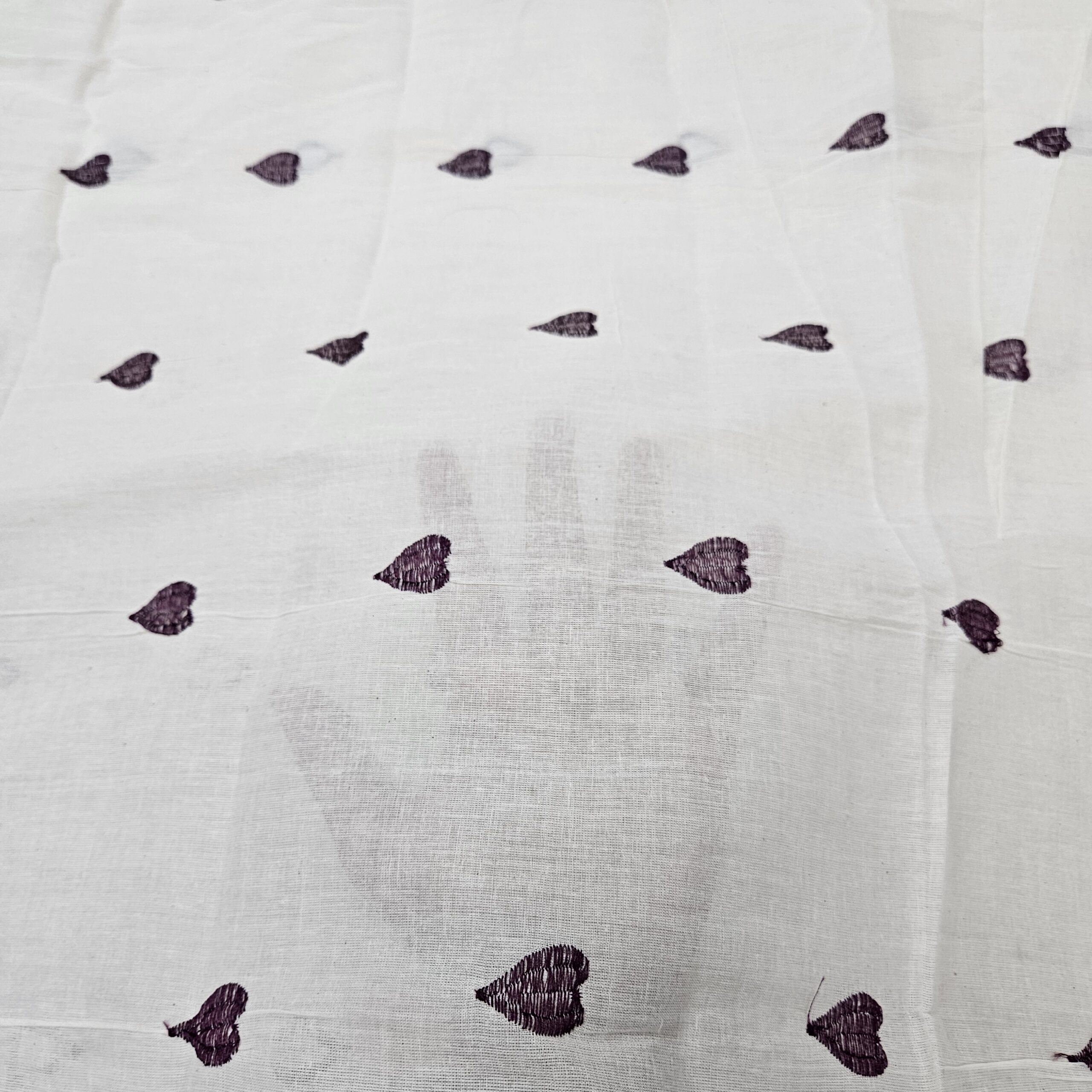 Kora Cotton 3PC Heart Embroidery Suit Fabric - Image 11