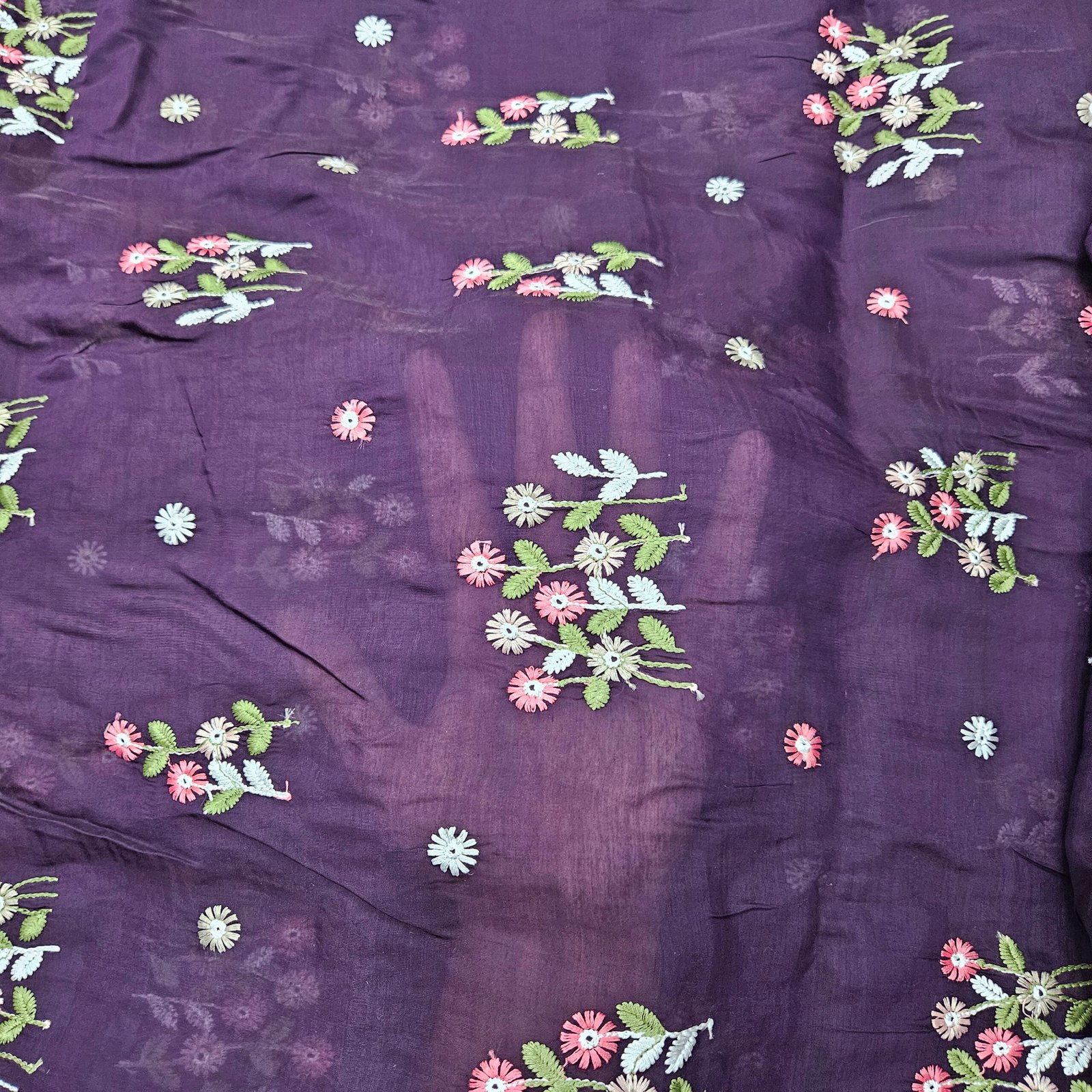 3 PC Embroidered Combo On Mul Chanderi Fabric - Image 18