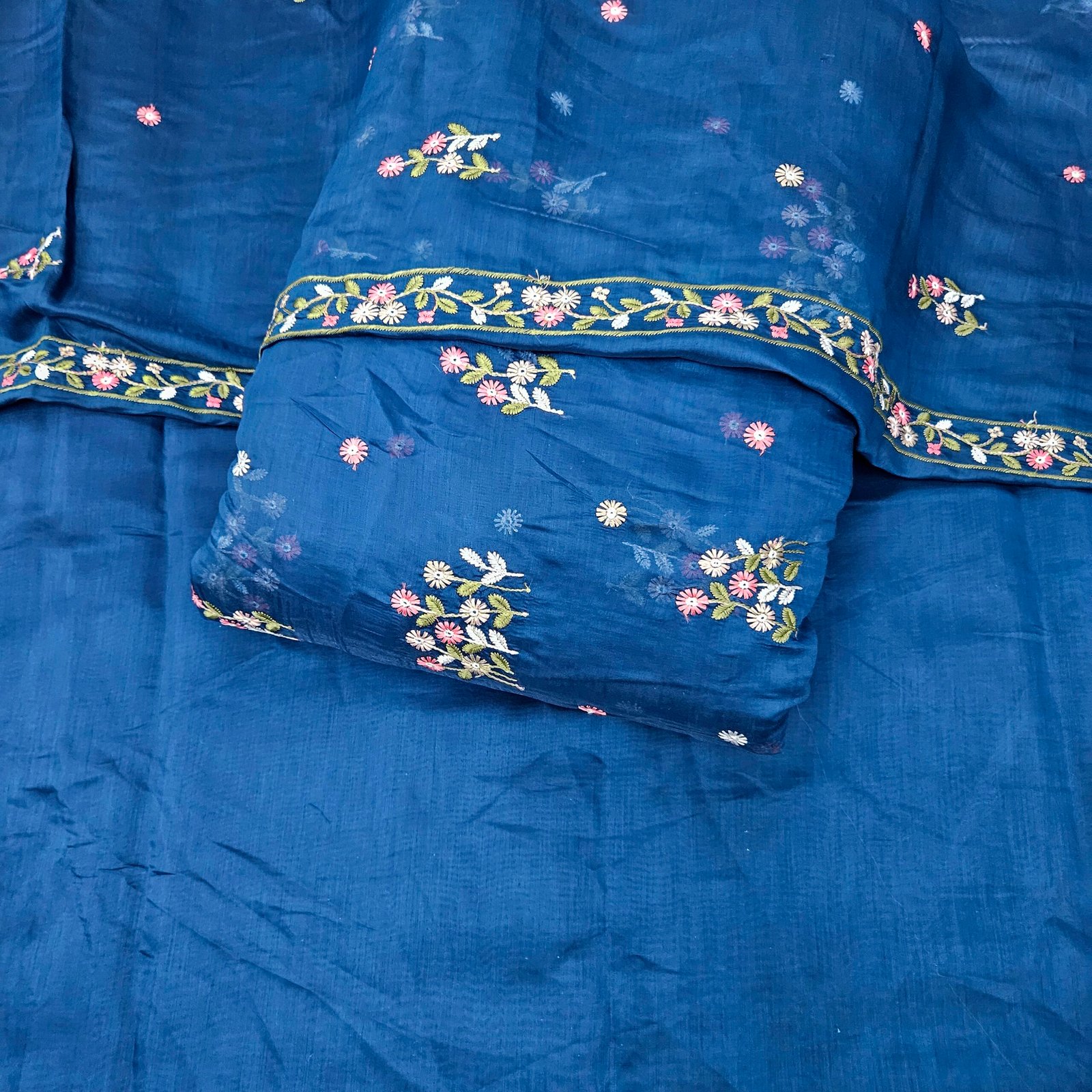 3 PC Embroidered Combo On Mul Chanderi Fabric - Image 2