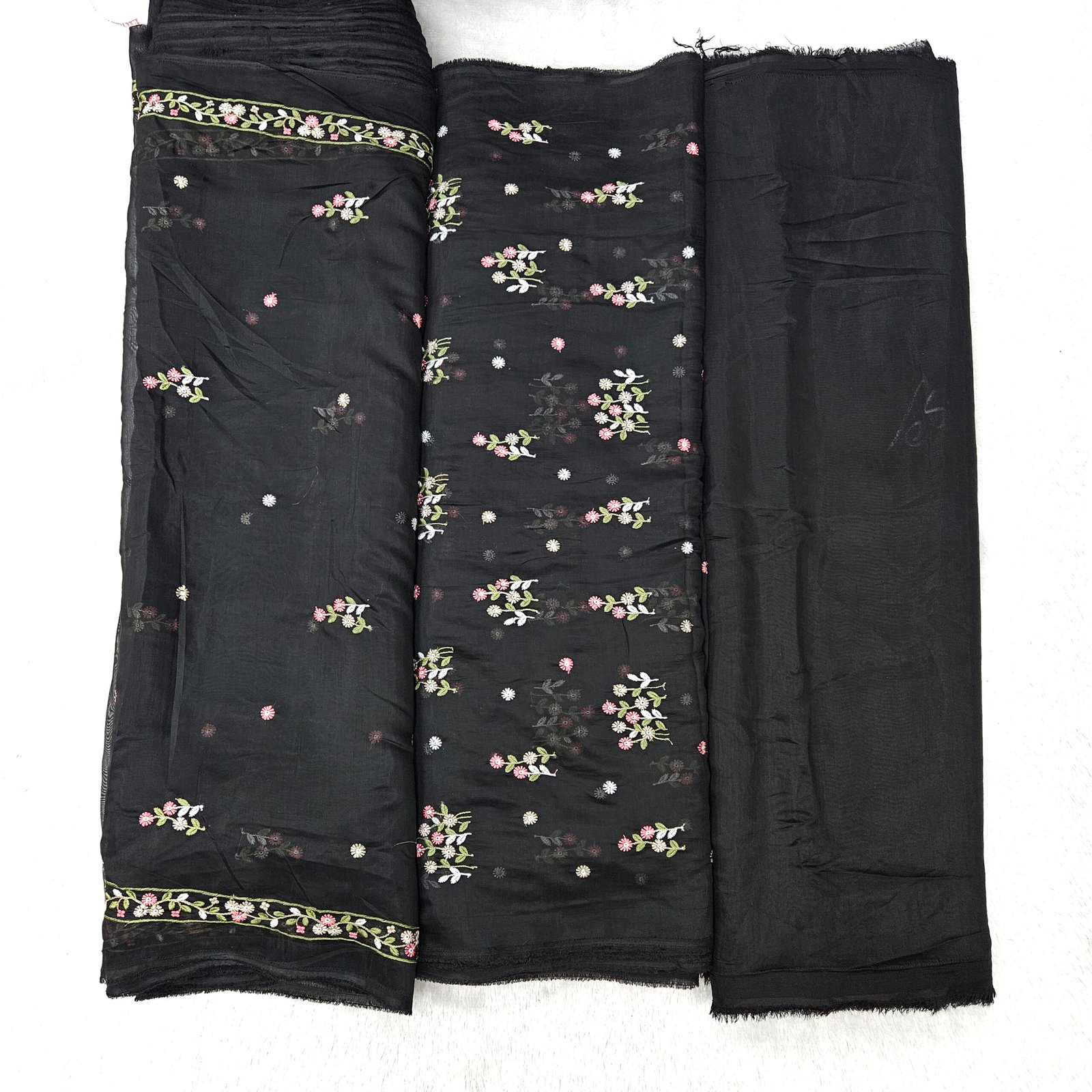 3 PC Embroidered Combo On Mul Chanderi Fabric - Image 13