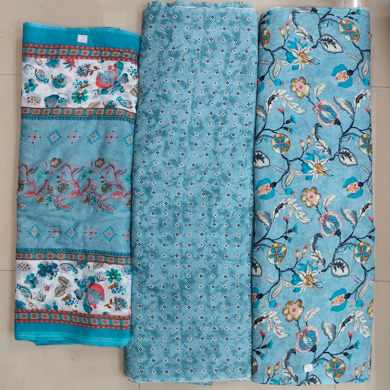Printed 3PC Suit Fabric On Pure Cotton Fabric - Image 8