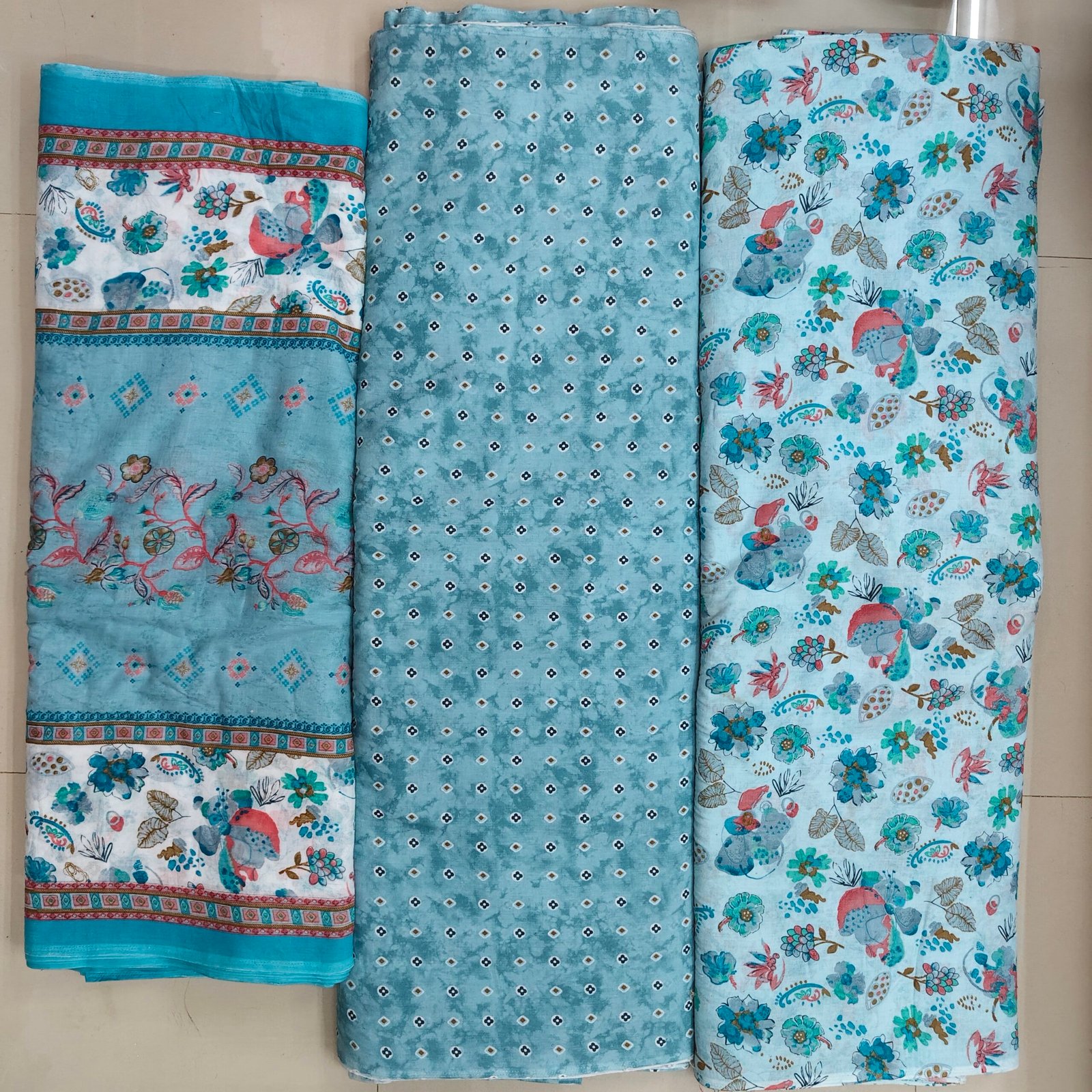 Printed 3PC Suit Fabric On Pure Cotton Fabric - Image 6