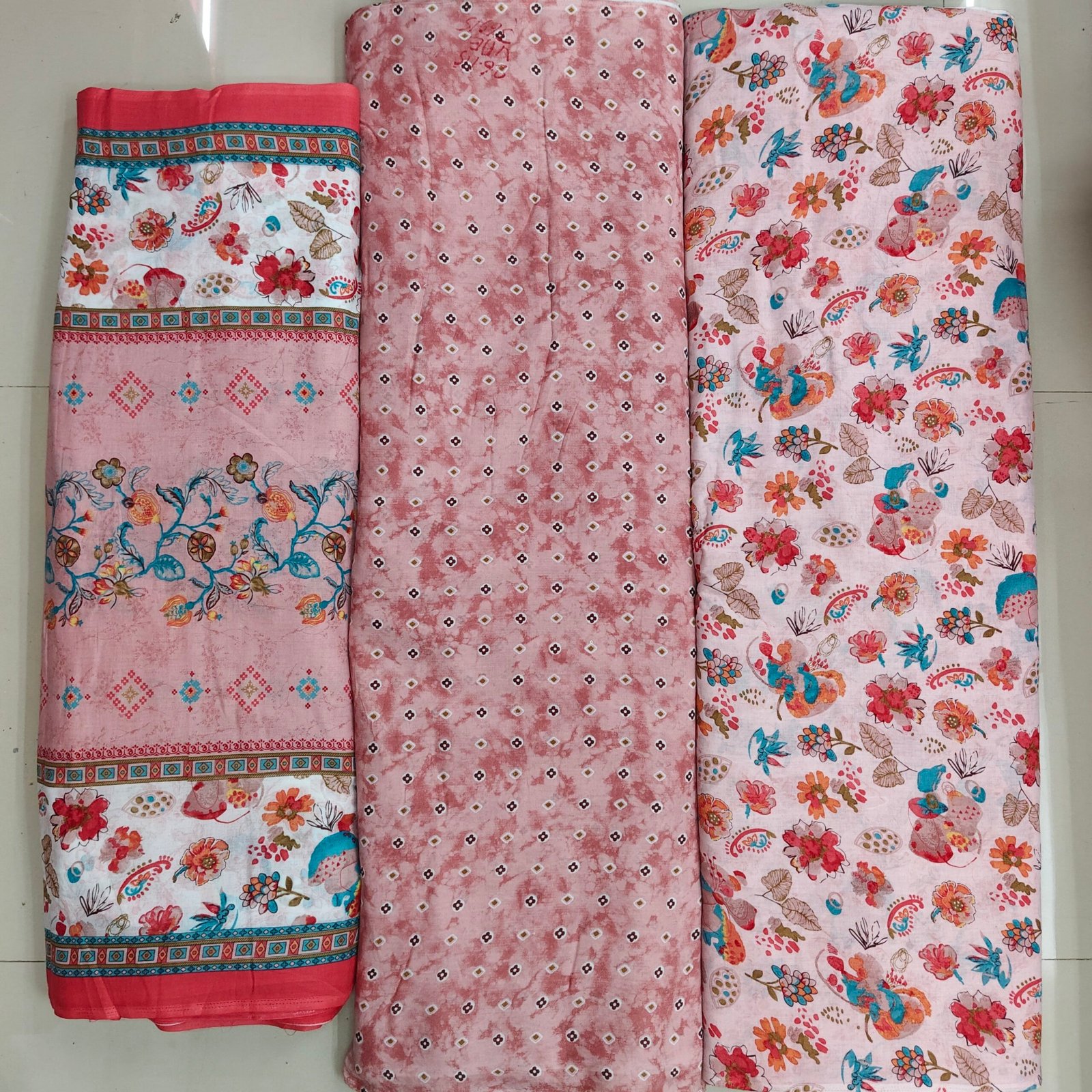 Printed 3PC Suit Fabric On Pure Cotton Fabric - Image 7