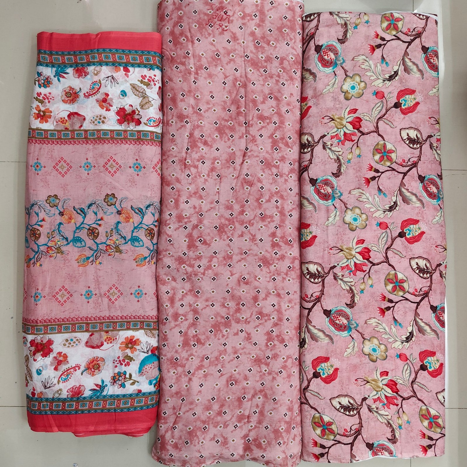 Printed 3PC Suit Fabric On Pure Cotton Fabric - Image 5